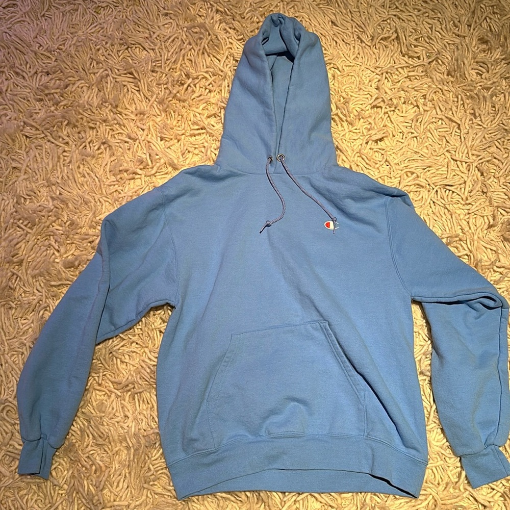 Champion Stacked Baby Blue Hoodie